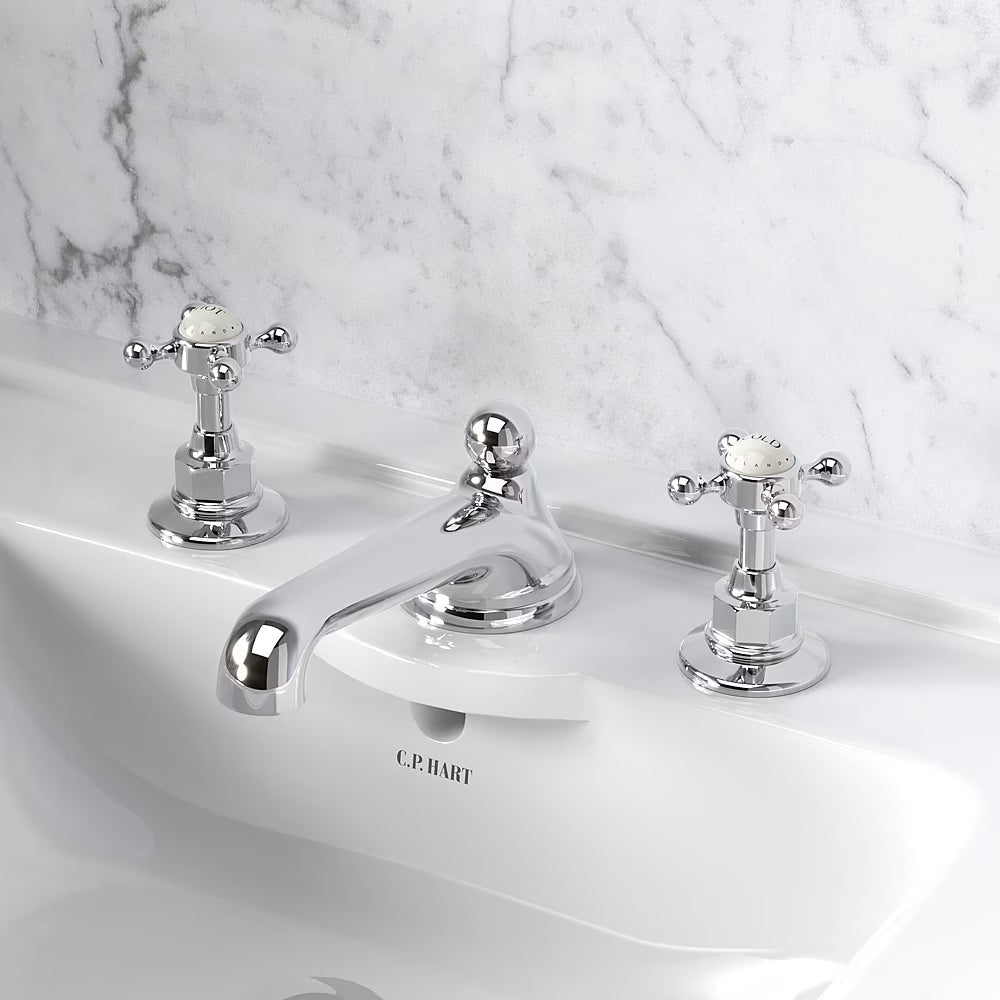 C.P. Hart Original 3-Piece Basin Mixer Low Spout