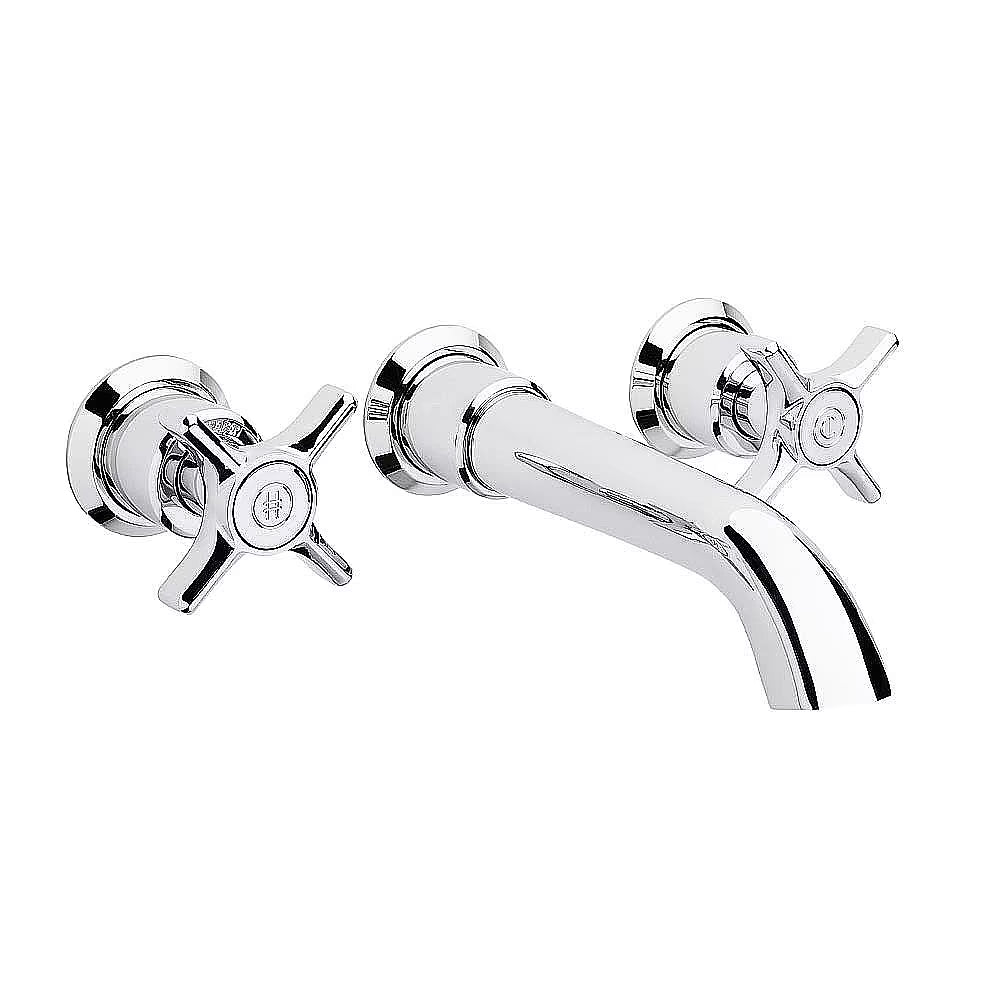 C.P. Hart Epoch Wall-Mounted 3-Piece Basin Mixer 185-215mm without Waste
