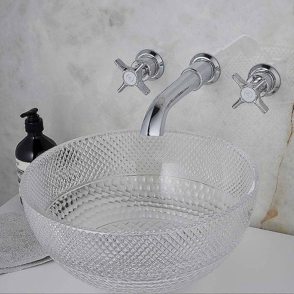C.P. Hart Epoch Wall-Mounted 3-Piece Basin Mixer 185-215mm without Waste